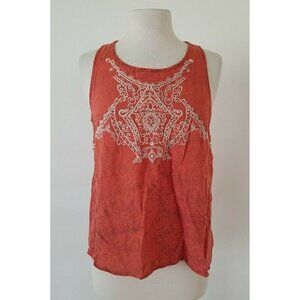 Between Me & You Orange Blouses Embroided Pattern Size Large